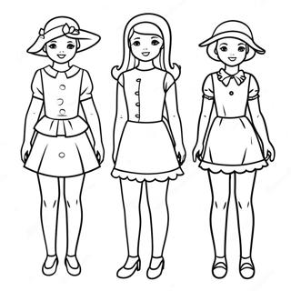 Paper Dolls Coloring Page 6164-4924