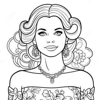 Lana Green In Elegant Dress Coloring Page 61657-51106