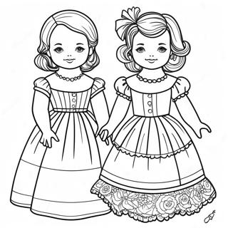 Vintage Paper Dolls Coloring Page 6165-4926