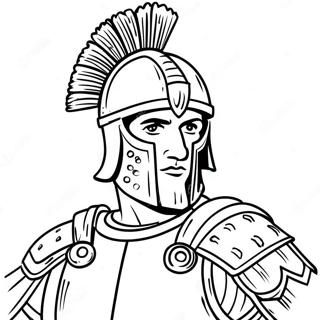 Brave Roman Soldier In Armor Coloring Page 61677-51129