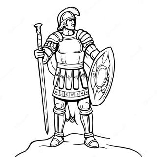 Brave Roman Soldier In Armor Coloring Page 61677-51130