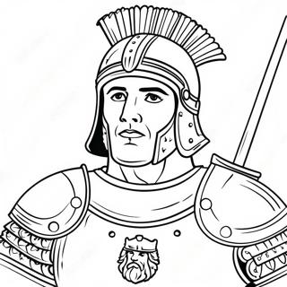 Brave Roman Soldier In Armor Coloring Page 61677-51131