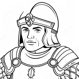 Brave Roman Soldier In Armor Coloring Page 61677-51132