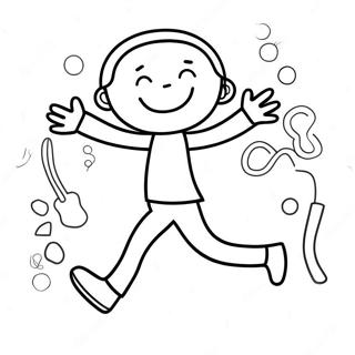 Happy Stick Figure Dancing Coloring Page 61687-51138