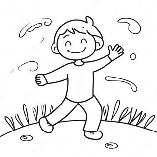 Happy Stick Figure Dancing Coloring Page 61687-51139