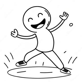 Happy Stick Figure Dancing Coloring Page 61687-51140