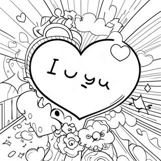 I Love You Graffiti Coloring Pages