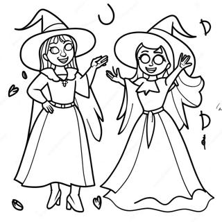 Witchy Sisters Hocus Pocus Coloring Page 61737-51168