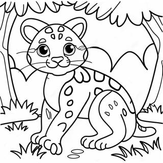 Playful Ocelot In Jungle Coloring Page 61777-51210