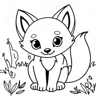 Cute Fox Coloring Page 61786-51219