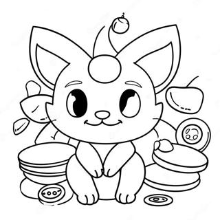 Cute Meowth With Coins Coloring Page 61807-51232