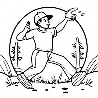 Disc Golf Player Throwing Disc Coloring Page 61817-51239