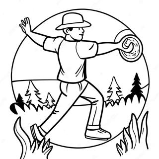 Disc Golf Player Throwing Disc Coloring Page 61817-51240