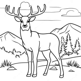 Majestic Mule Deer Standing Tall Coloring Page 61837-51249