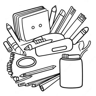 School Supplies Coloring Page 6184-4939