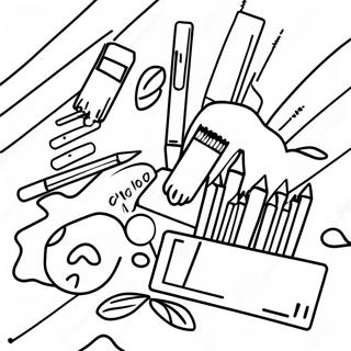 School Supplies Coloring Page 6184-4940