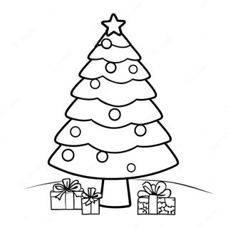 Easy Christmas Tree Coloring Page 61856-51270