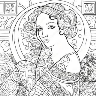 Gustav Klimt Coloring Page 61896-51300