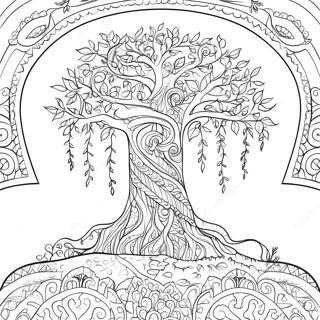 Golden Tree Of Life Coloring Page 61897-51302