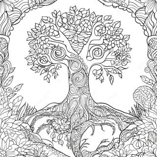 Golden Tree Of Life Coloring Page 61897-51303