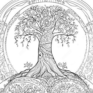 Golden Tree Of Life Coloring Page 61897-51304