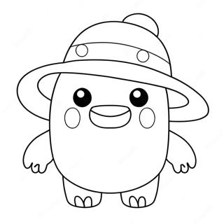 Cute Domo With Hat Coloring Page 61907-51317