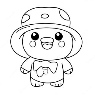 Cute Domo With Hat Coloring Page 61907-51318