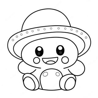 Cute Domo With Hat Coloring Page 61907-51319