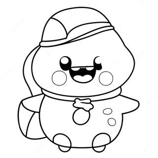 Cute Domo With Hat Coloring Page 61907-51320