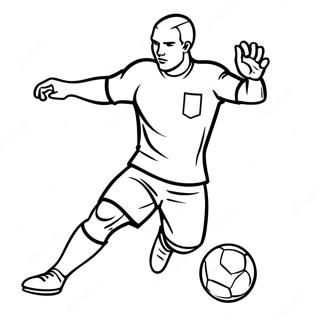 Football Player Kicking The Ball Coloring Page 61927-51329