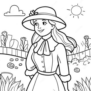 Anne Shirley In Her Garden Coloring Page 61937-51336