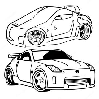 Nissan 350z Sports Car Coloring Page 61946-51343