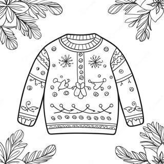 Cozy Christmas Sweater Coloring Page 61957-51346