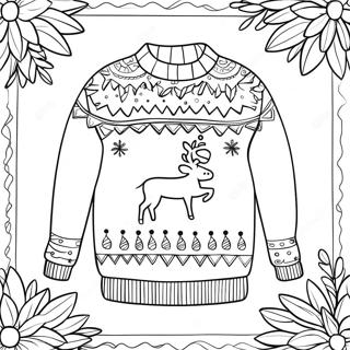 Cozy Christmas Sweater Coloring Page 61957-51347