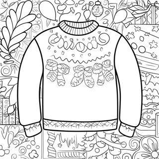 Cozy Christmas Sweater Coloring Page 61957-51348