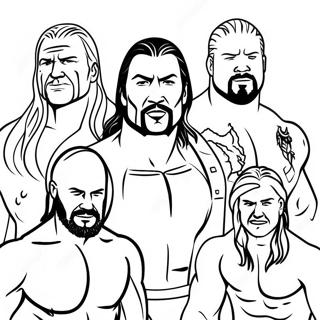 Wwe Superstars In Action Jumbo Coloring Page 6195-4950