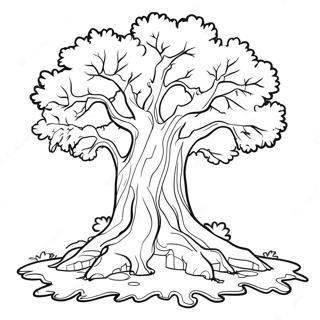 Majestic Oak Tree Coloring Page 61967-51354