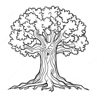 Majestic Oak Tree Coloring Page 61967-51355