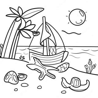 Bluey Beach Scene Coloring Page 61986-51371