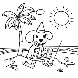 Bluey Beach Scene Coloring Page 61986-51372