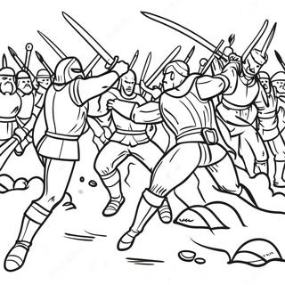 Epic Battle Scene Coloring Page 61997-51377