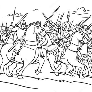 Epic Battle Scene Coloring Page 61997-51379