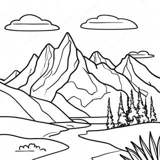 Majestic Mountain Range Coloring Page 62017-51398