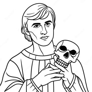 Tragic Hamlet In Soliloquy Coloring Page 62047-51424