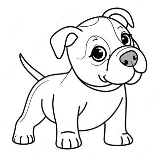 Playful American Bulldog Puppy Coloring Page 62067-51438