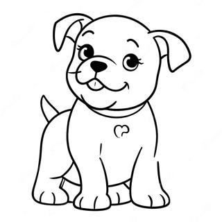 Playful American Bulldog Puppy Coloring Page 62067-51440