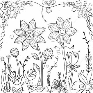 Whimsical Flowers In The Secret Garden Coloring Page 62077-51454