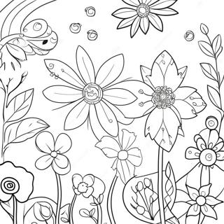 Whimsical Flowers In The Secret Garden Coloring Page 62077-51455