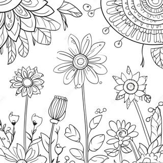 Whimsical Flowers In The Secret Garden Coloring Page 62077-51456