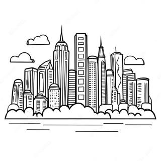 Colorful City Skyline Coloring Page 62087-51449